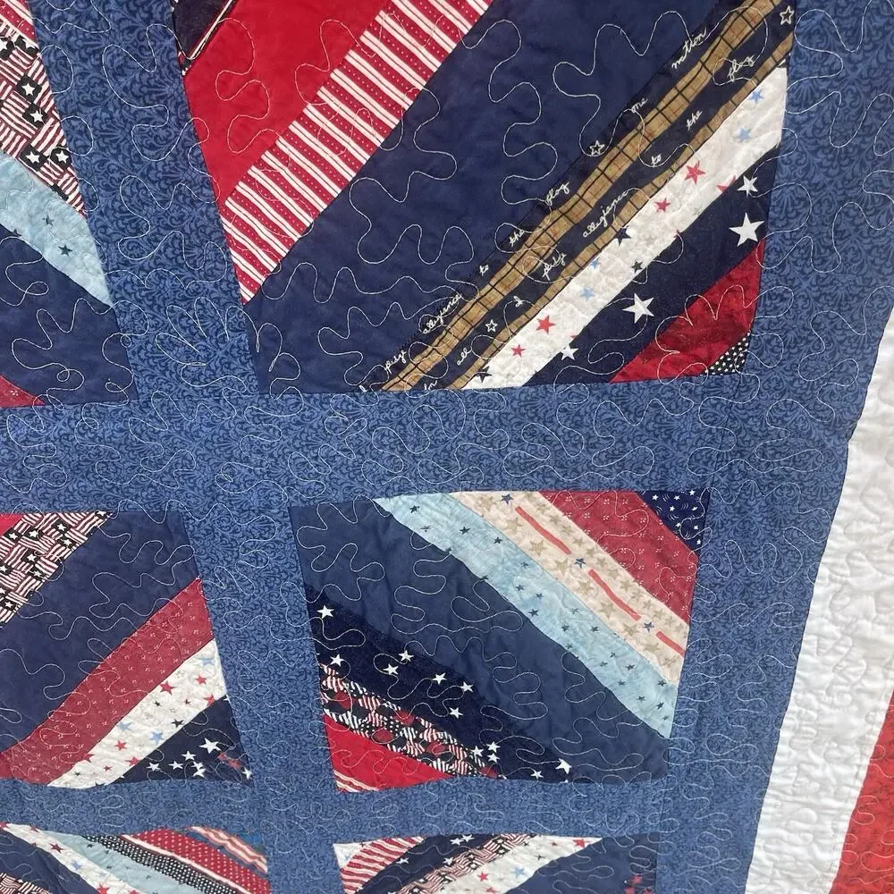 Patriotic Quilt Red, White & Blue Stars and Stripes – 72